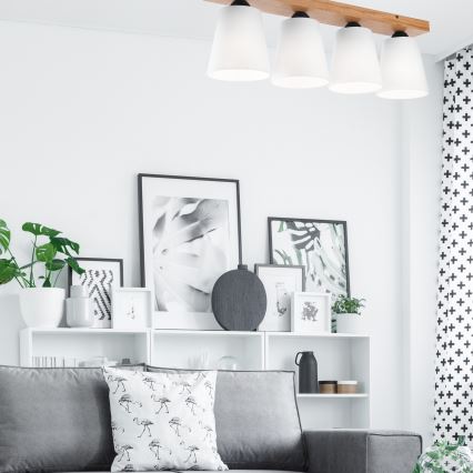 Припотолочная люстра LULA 4xE27/60W/230V дуб