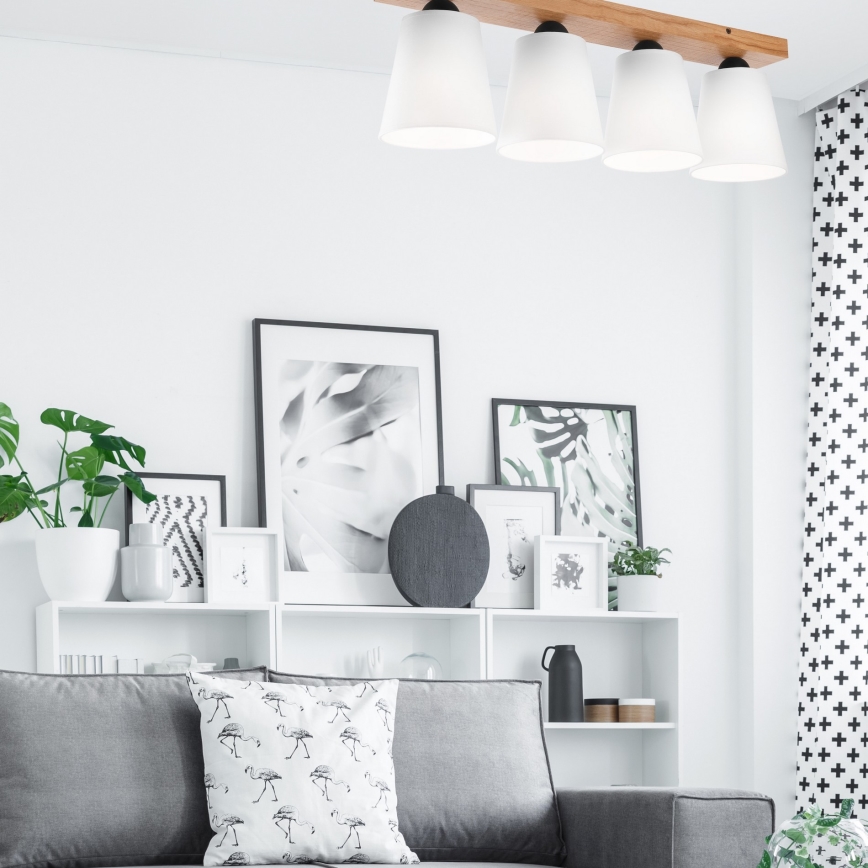 Припотолочная люстра LULA 4xE27/60W/230V дуб