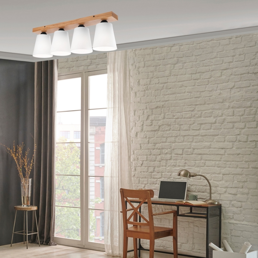 Припотолочная люстра LULA 4xE27/60W/230V дуб