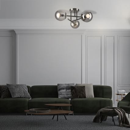 Припотолочная люстра MALENA 3xE14/5W/230V черный/дымчатый