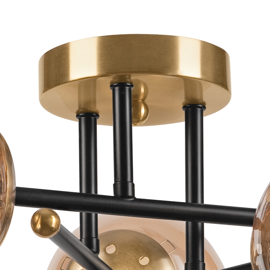 Припотолочная люстра MALENA 3xE14/5W/230V золотистый/черный/дымчатый бежевый