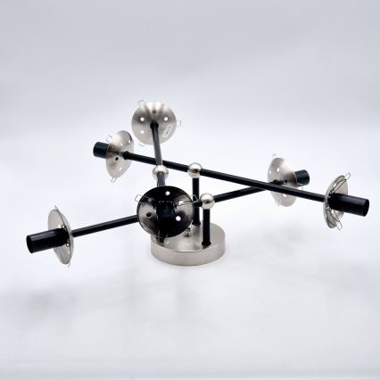 Припотолочная люстра MALENA 6xE14/5W/230V матовый хром/дымчатый