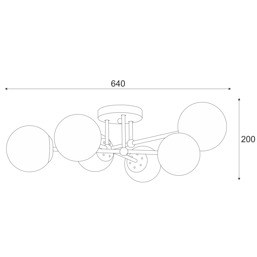 Припотолочная люстра MALENA 6xE14/5W/230V матовый хром/дымчатый