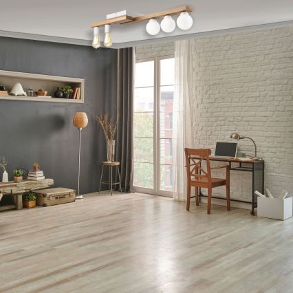 Припотолочная люстра MATTE 2xE27/15W/230V + 3xG9/5W/230V белый/дуб