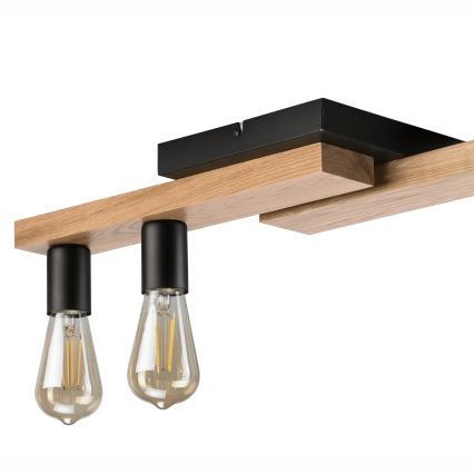 Припотолочная люстра MATTE 2xE27/15W/230V + 3xG9/5W/230V черный/дуб