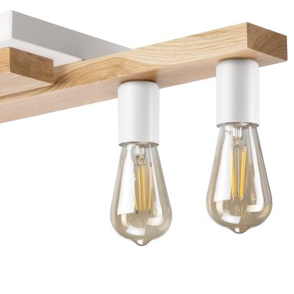 Припотолочная люстра MATTE 4xE27/15W/230V белый/дуб