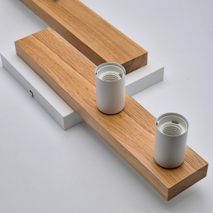 Припотолочная люстра MATTE 4xE27/15W/230V белый/дуб