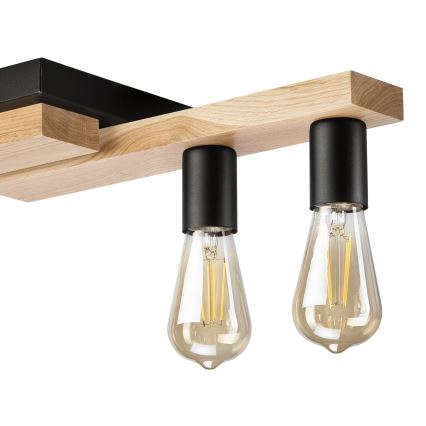 Припотолочная люстра MATTE 4xE27/15W/230V черный/дуб