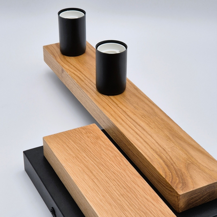 Припотолочная люстра MATTE 4xE27/15W/230V черный/дуб