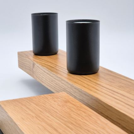 Припотолочная люстра MATTE 4xE27/15W/230V черный/дуб