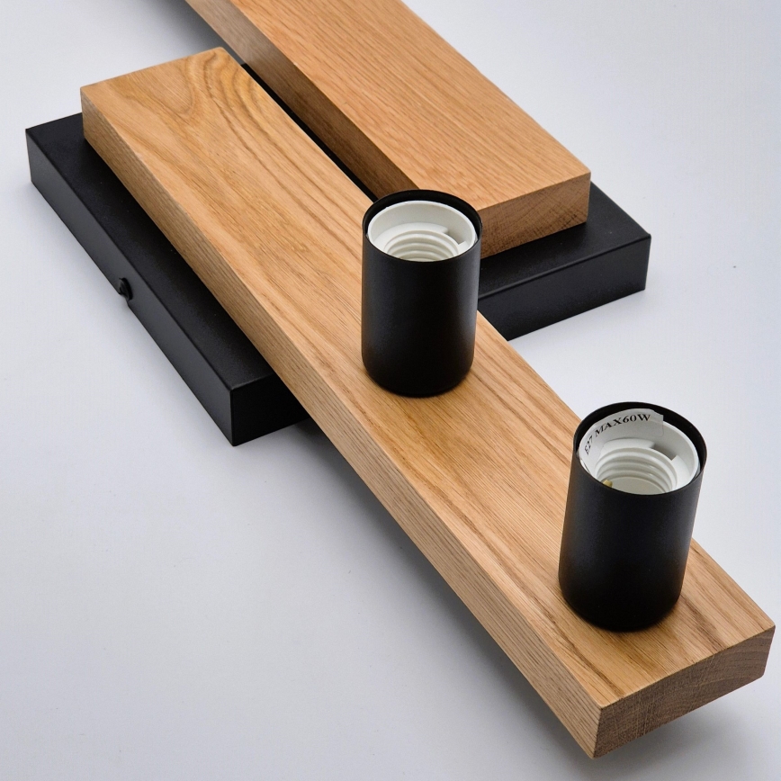 Припотолочная люстра MATTE 4xE27/15W/230V черный/дуб