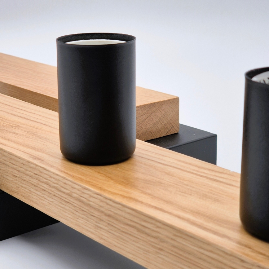 Припотолочная люстра MATTE 4xE27/15W/230V черный/дуб