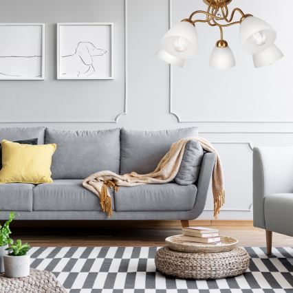 Припотолочная люстра MIRANDA 5xE27/60W/230V золотая