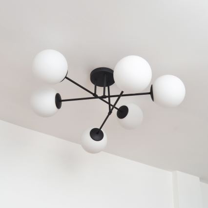 Припотолочная люстра MOON 6xE27/15W/230V черный