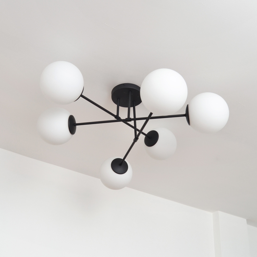 Припотолочная люстра MOON 6xE27/15W/230V черный