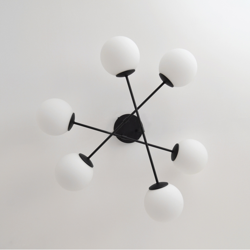 Припотолочная люстра MOON 6xE27/15W/230V черный