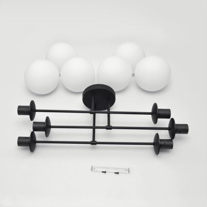 Припотолочная люстра MOON 6xE27/15W/230V черный