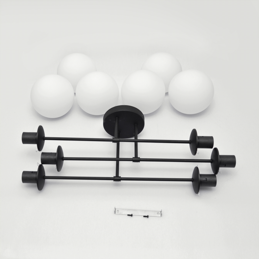 Припотолочная люстра MOON 6xE27/15W/230V черный