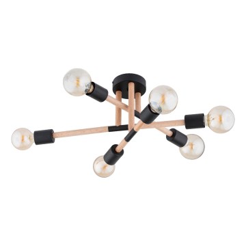 Припотолочная люстра OTELLO 6xE27/15W/230V черная/бежевая