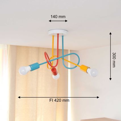 Припотолочная люстра OXFORD 3xE27/15W/230V
