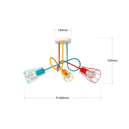 Припотолочная люстра OXFORD 3xE27/15W/230V
