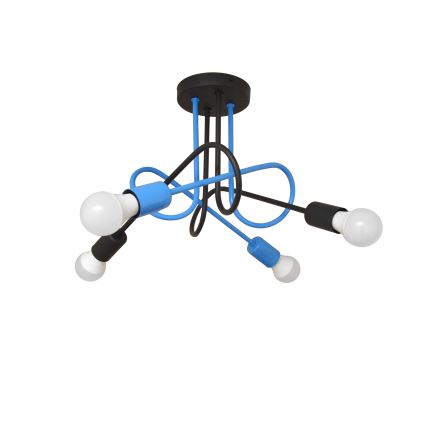 Припотолочная люстра OXFORD 4xE27/15W/230V черный/синий