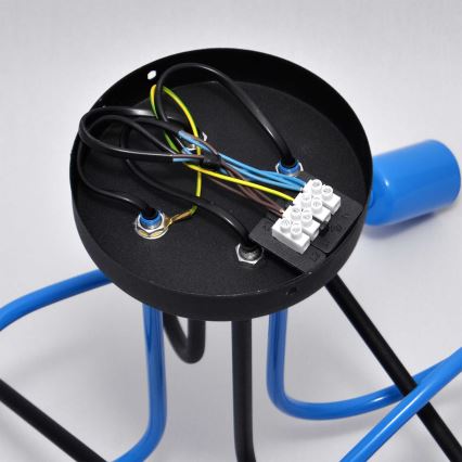 Припотолочная люстра OXFORD 4xE27/15W/230V черный/синий