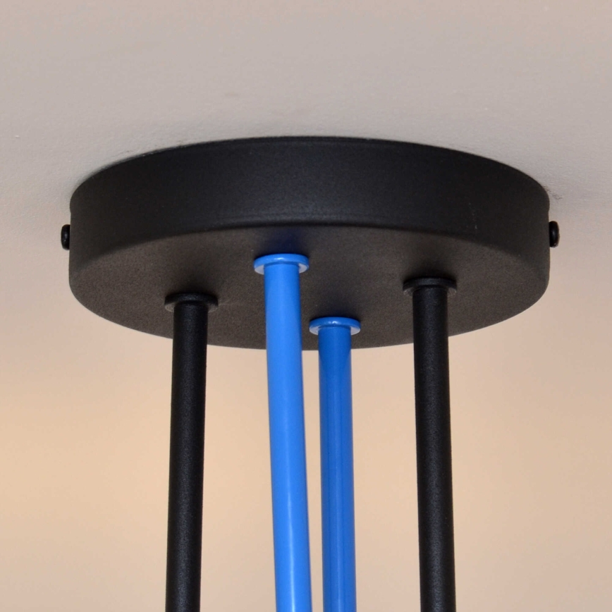 Припотолочная люстра OXFORD 4xE27/15W/230V черный/синий