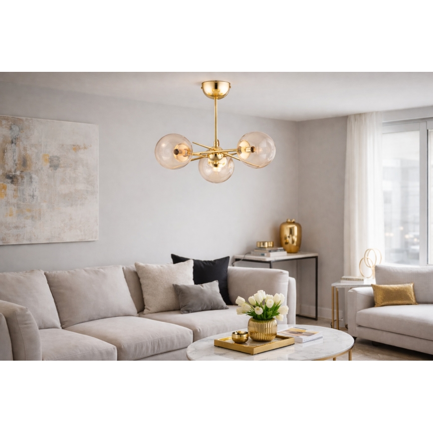 Припотолочная люстра PRIMERY 5xE14/10W/230V золотистый