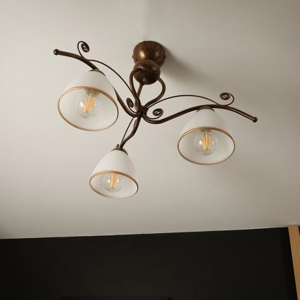 Припотолочная люстра RETRO 3xE27/60W/230V бронзовая патина