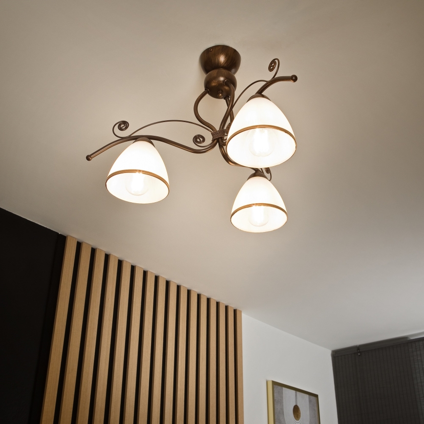 Припотолочная люстра RETRO 3xE27/60W/230V бронзовая патина