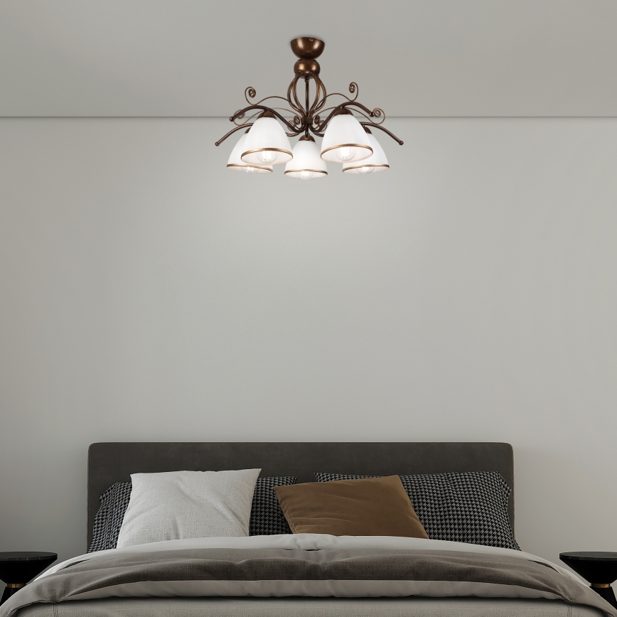 Припотолочная люстра RETRO 5xE27/60W/230V бронзовая патина