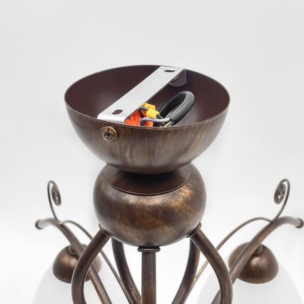 Припотолочная люстра RETRO 5xE27/60W/230V бронзовая патина