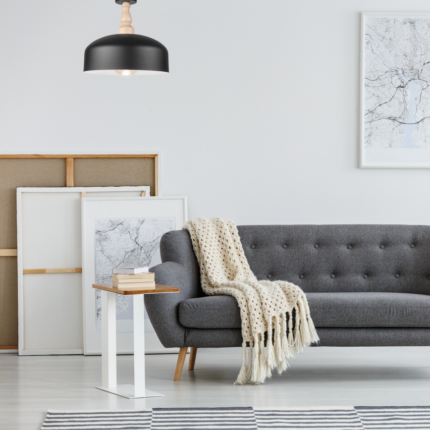 Припотолочная люстра RINA 1xE27/15W/230V черный/бук