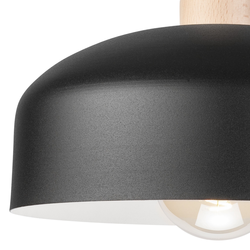 Припотолочная люстра RINA 1xE27/15W/230V черный/бук