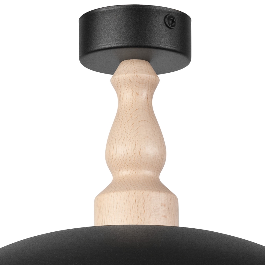 Припотолочная люстра RINA 1xE27/15W/230V черный/бук