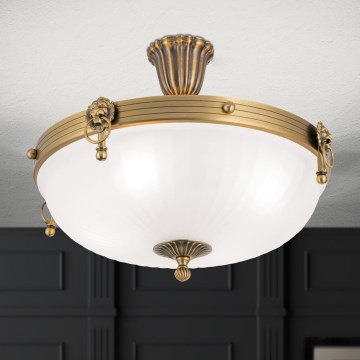 Припотолочная люстра ROCCA 4xE27/60W/230V диаметр 43 см бронзовый/белый