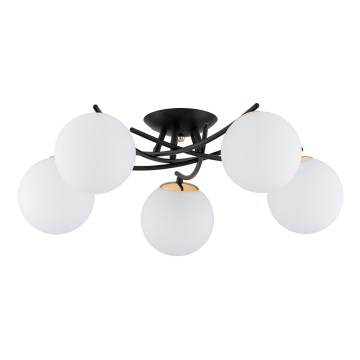 Припотолочная люстра SAVI 5xE14/10W/230V черная/золотая