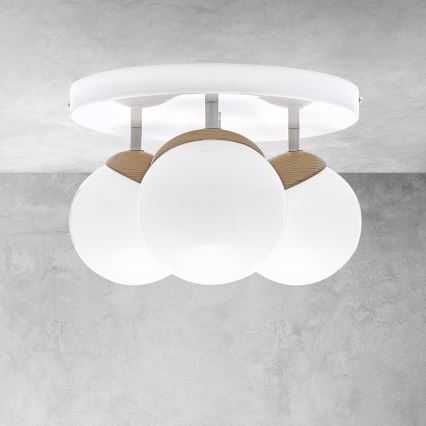 Припотолочная люстра SFERA WOOD 3xE14/40W/230V белая