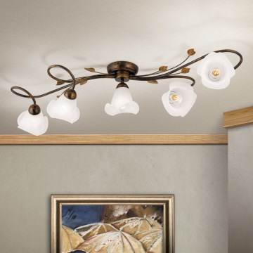 Припотолочная люстра SISI 5xE14/40W/230V бронзовый/патина