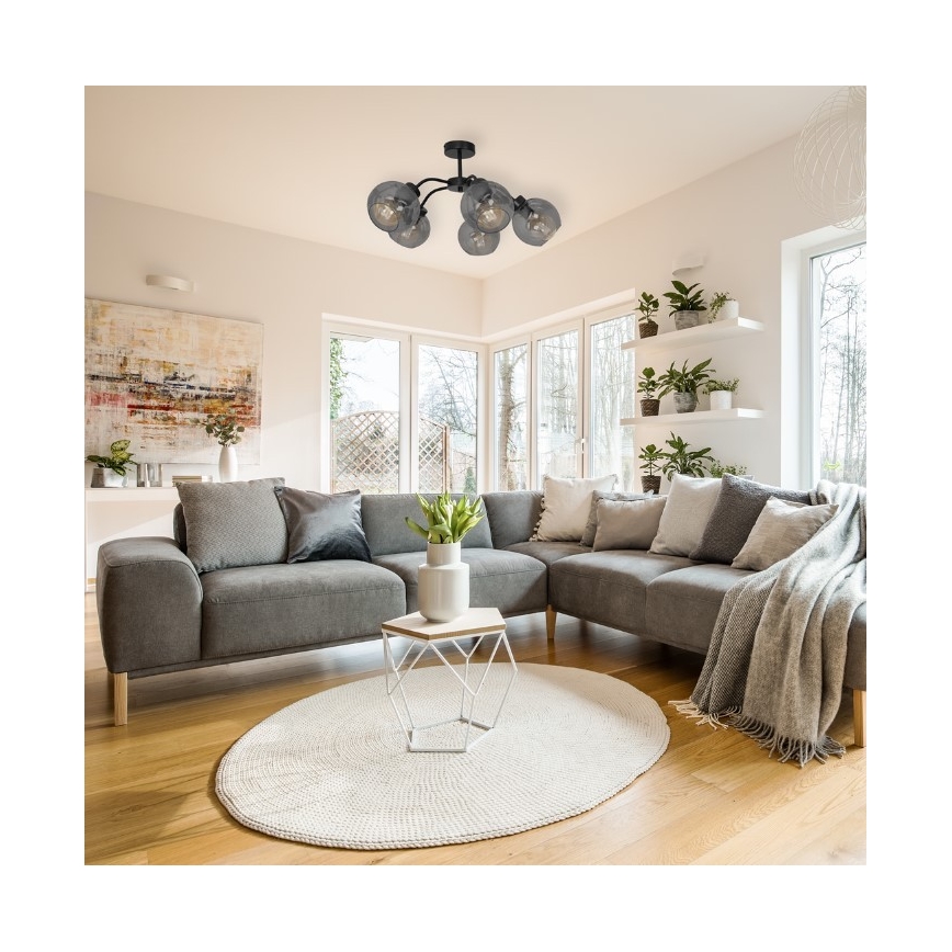 Припотолочная люстра SOFIA 5xE27/60W/230V черная