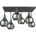 Припотолочная люстра SOMA 6xE27/60W/230V черный/дымчатый черный