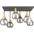 Припотолочная люстра SOMA 6xE27/60W/230V черный/золотистый/прозрачный