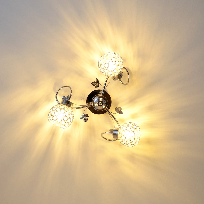 Припотолочная люстра SOPHIA 3xE27/15W/230V блестящий хром/прозрачный