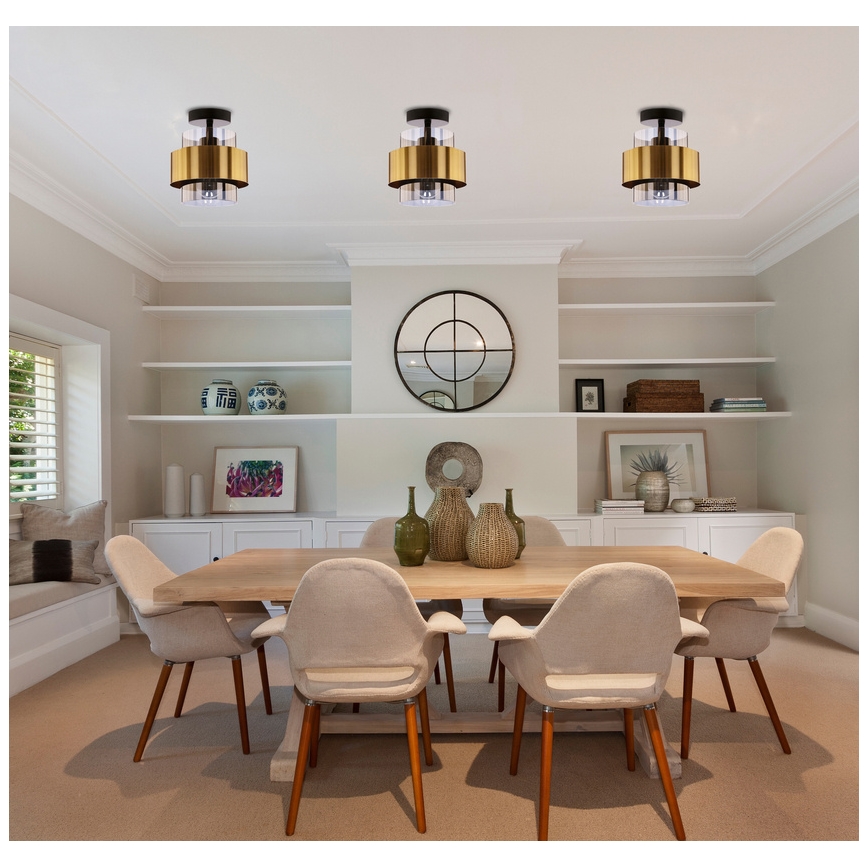 Припотолочная люстра SPIEGA 1xE27/60W/230V золотистый/черный