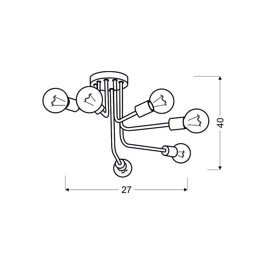 Припотолочная люстра SPILL 6xE27/60W/230V