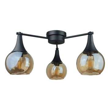 Припотолочная люстра STAR 3xE27/60W/230V черный/дымчатый бежевый