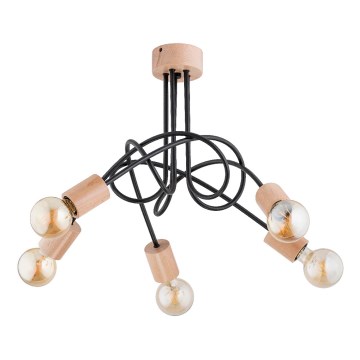 Припотолочная люстра TANGO 5xE27/15W/230V коричневый/черный