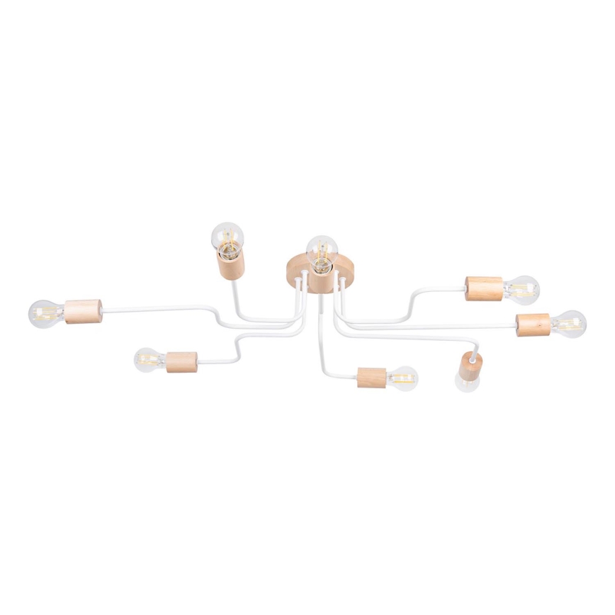 Припотолочная люстра TIMBO 8xE27/15W/230V белый/бежевый/бук