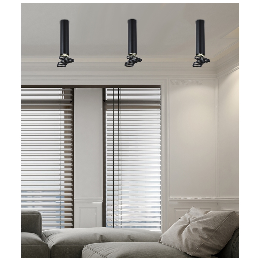 Припотолочная люстра TUBA 1xGU10/50W/230V черная